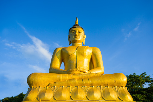 Big buddha statue in Pakse district, Champasak province, laos. public area for all people.