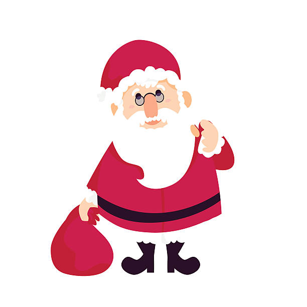 Santa Claus with a bag of gifts Santa Claus with a bag of gifts on a white background. Vector illustration lieke klaus stock illustrations