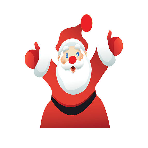 Santa Claus welcomes emotionally Santa Claus welcomes emotionally white background. Vector illustration lieke klaus stock illustrations