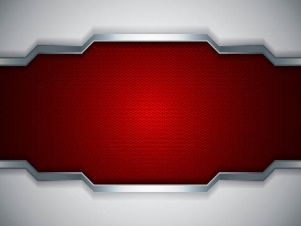 Abstract background Abstract background, metallic red brochure, vector metallic red chrome pattern stock illustrations