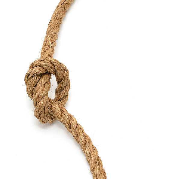 istock Knot on the rope. Isolated on white 608563276