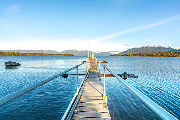 istock Lake and wooden jetty 608563474