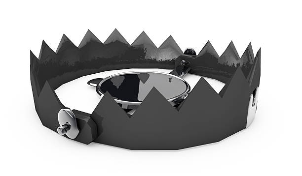 istock The 3d render of metal trap 608574942