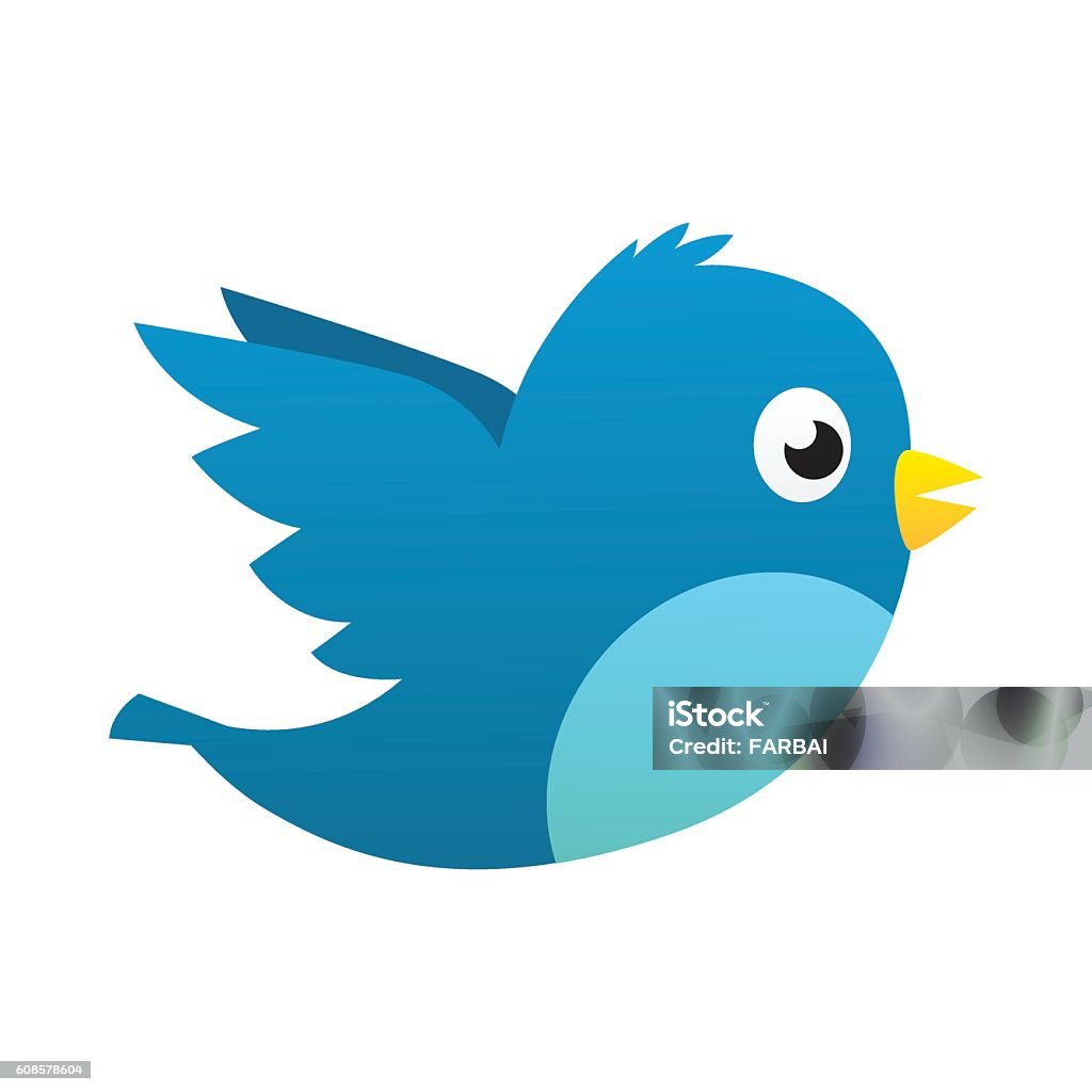 Social media blue bird Social media blue bird vector isolated Online Messaging stock vector