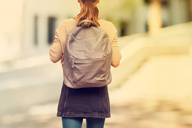 istock Student girl  with in campus 608578612