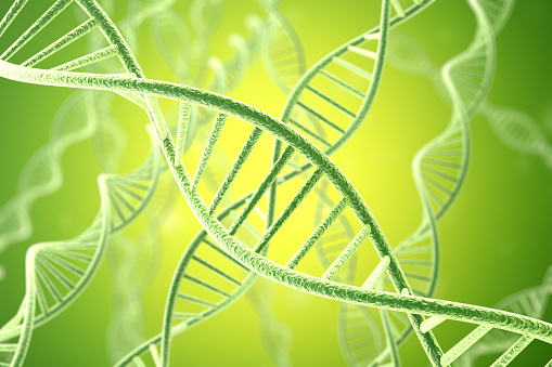 Concetp digital illustration DNA structure. 3d rendering.