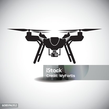 istock Drone the quad-copter 608596352