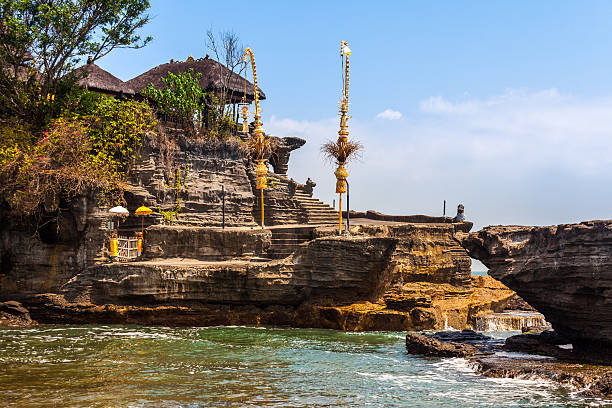 Tanah Lot Temple in Bali, Indonesia Tanah Lot Temple in Bali, Indonesia tanah lot sunset stock pictures, royalty-free photos & images