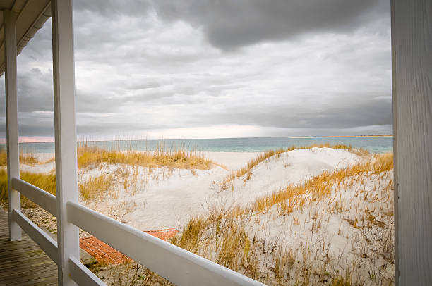 The hills of sand on Cape Lookout National Seashore island, looking over at the water