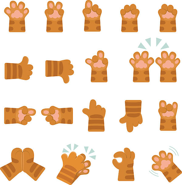 kolekcja emoji - animal hand stock illustrations