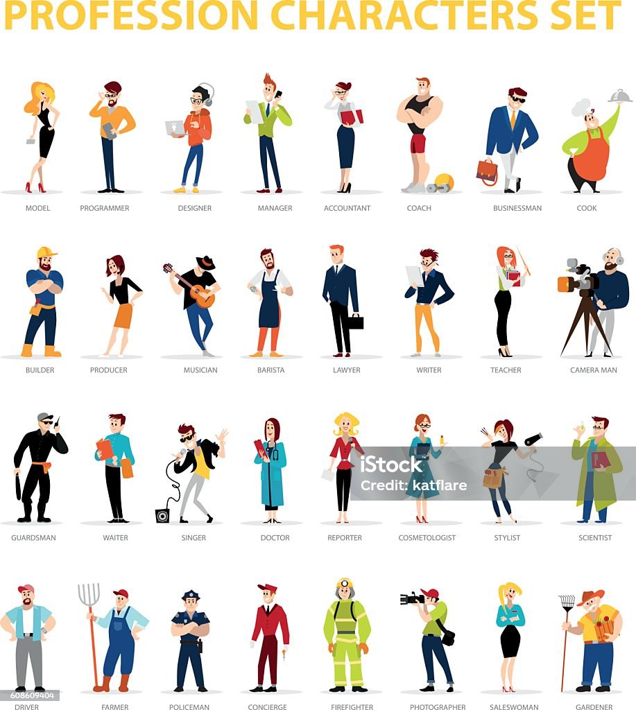 Vector flat people portraits collection isolated on white background. Vector flat people portraits collection isolated on white background. Social icons, personality characters group. Cartoon style. Business illustration. Happy, cheerful people avatar design. Emotions. Occupation stock vector