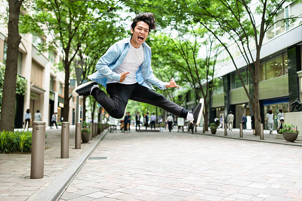 punk rocker jumping in Tokyo
