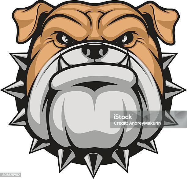 Head Ferocious Bulldog Stock Illustration - Download Image Now - Bulldog, Animal, Canine - Animal