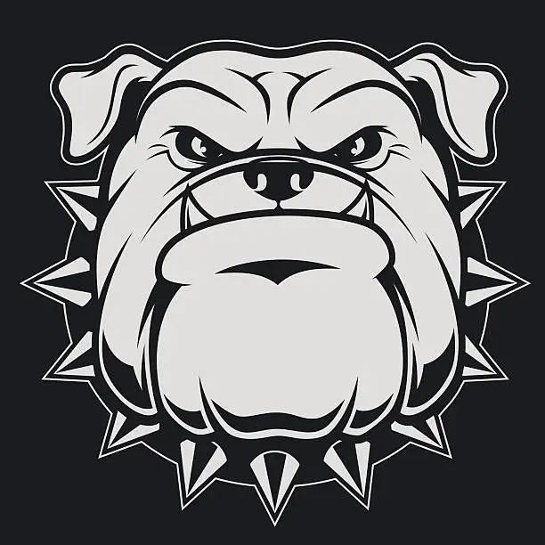 Vector illustration of Head ferocious bulldog