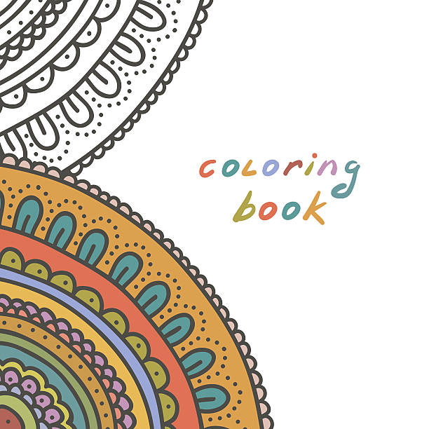 Coloring book cover. Hand drawn ornament background. Coloring book cover. Hand drawn ornament background. Vector illustration. coloring book cover stock illustrations