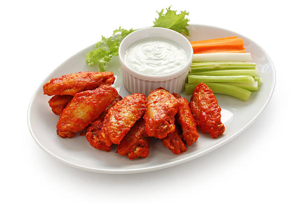 istock buffalo chicken wings with blue cheese dip 608628418