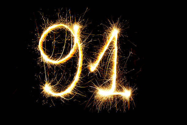 istock Number 91 made with sparklers 608637248