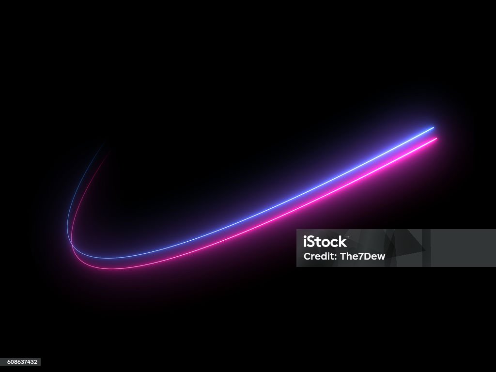 Abstract Light Effect Element Design on Black Background Light Trail Stock Photo