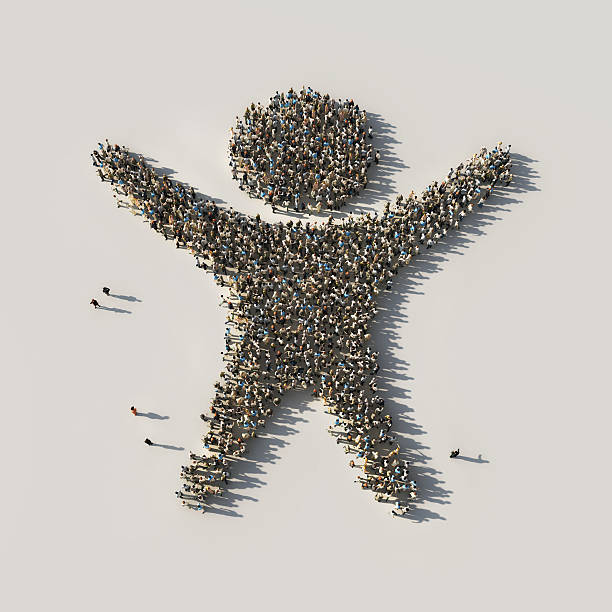 istock crowd of people as the winner 608639368
