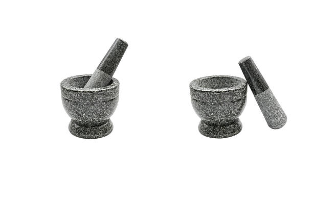 istock Set of Mortar and Pestle Isolated on a White Background 608639832