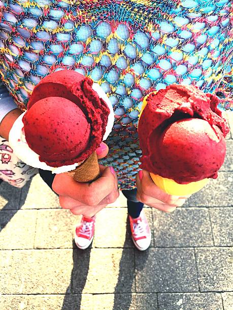 Low Section Of Person Holding Ice Creams