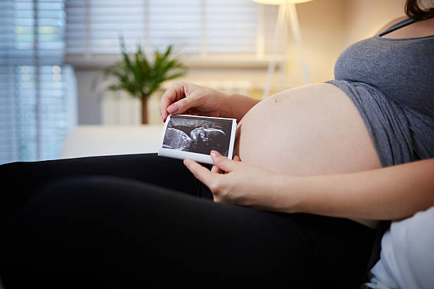 istock Ultrasound scan on pregnancy belly 609035508