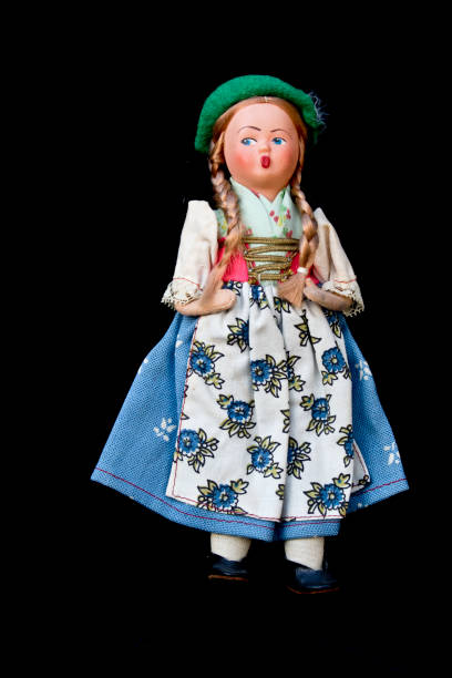 istock Close Up and Isolated Vintage Antique Old Doll 609036538