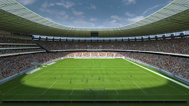 inside the football stadium 3d rendering stock photo