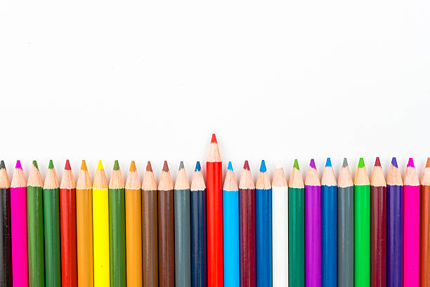 istock Colouring pencils isolated on white background 609041178