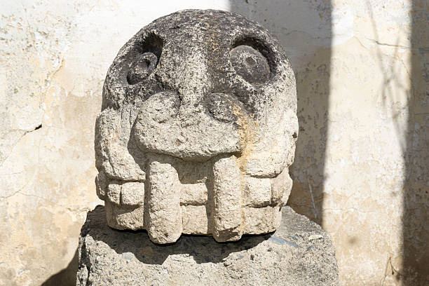 istock stone carving of a head 609043218
