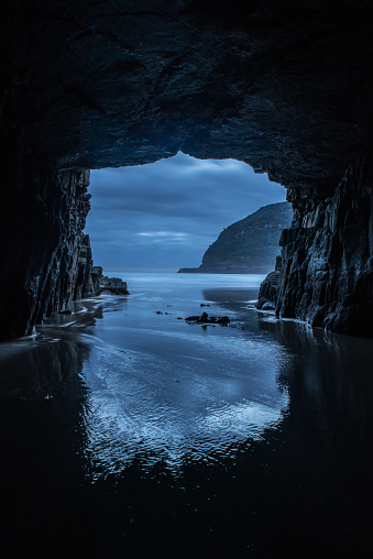 Remarkable Cave after sunset Tasmania, Australia