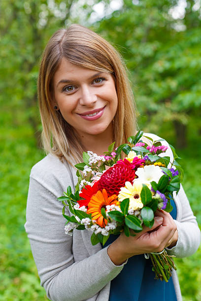 istock Smiling woman in love 609048144