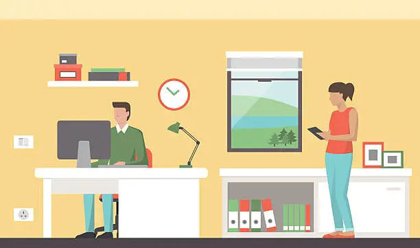 Vector illustration of Business office