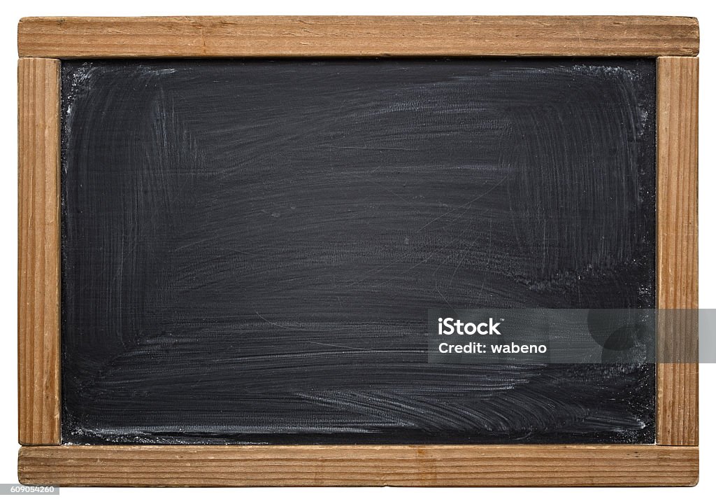 School blackboard isolated on white School blackboard isolated on white -Clipping Path Chalkboard - Visual Aid Stock Photo