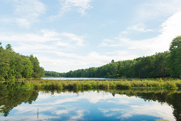 istock Scenic Catskill Mountains Lake Reflections on Sunny Summer Day NY 609055384