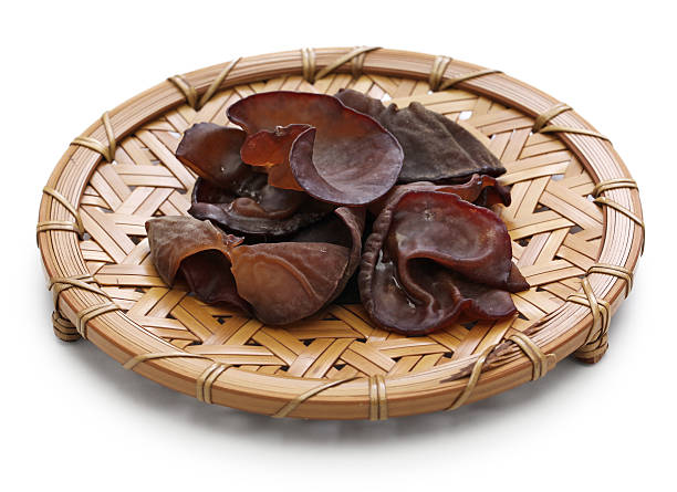 fresh wood ear mushrooms isolated on white background fresh wood ear mushrooms isolated on white background auriculariales photos stock pictures, royalty-free photos & images