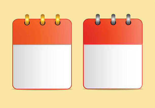 istock Icons of calendar red color in two variants 609059766