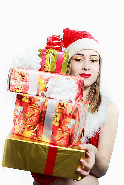 istock Santa Claus Girl 609073812