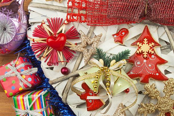 istock Christmas time.  Decorations for the presents 609076392