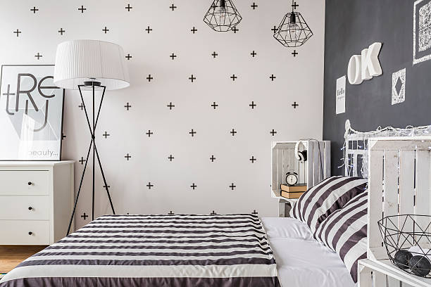 istock Single woman bedroom idea 609086314
