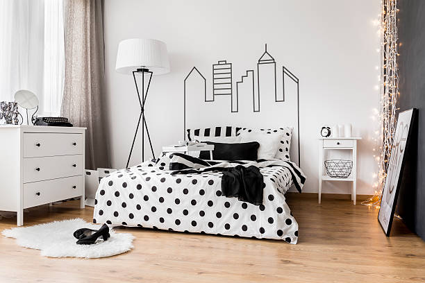 Morning mess in woman's bedroom