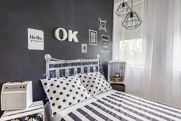 istock Bedroom with in style look 609086810