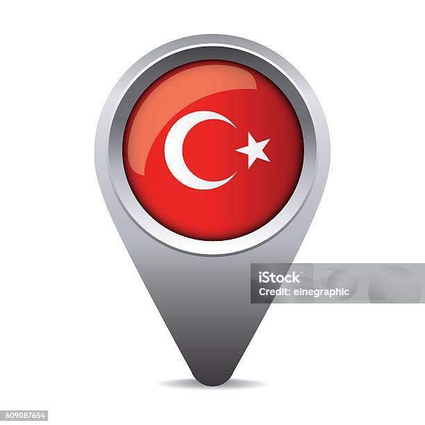 Turkey Flag Pointer Vector Stock Illustration - Download Image Now ...