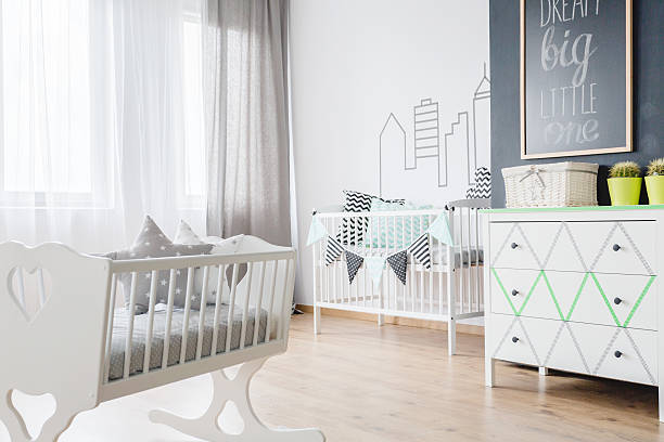 istock Newborn baby room interior 609088990