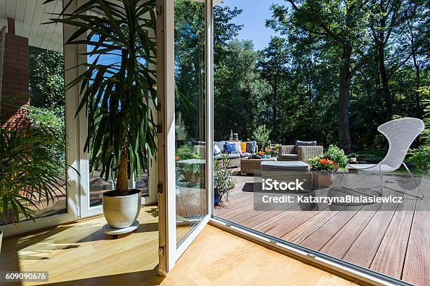 Doors Open To Relax Stock Photo - Download Image Now - Balcony, Modern, Arts Culture and Entertainment