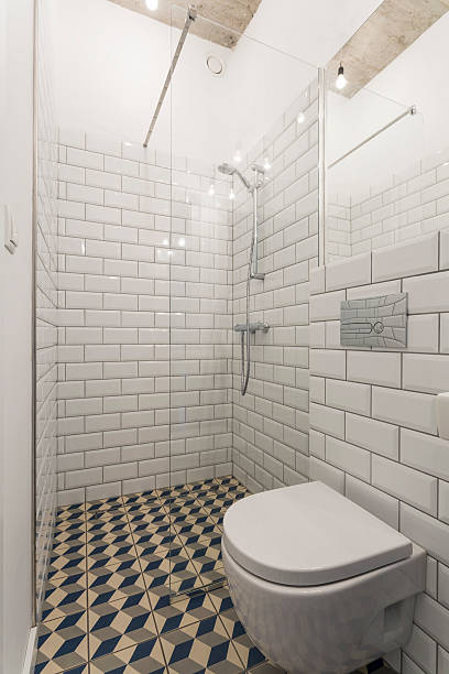 istock Clear bathroom design for those who love minimalism 609090782