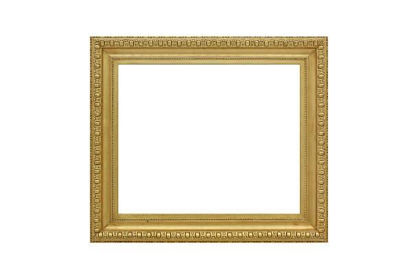 istock antique golden picture frame isolated on white 609095536
