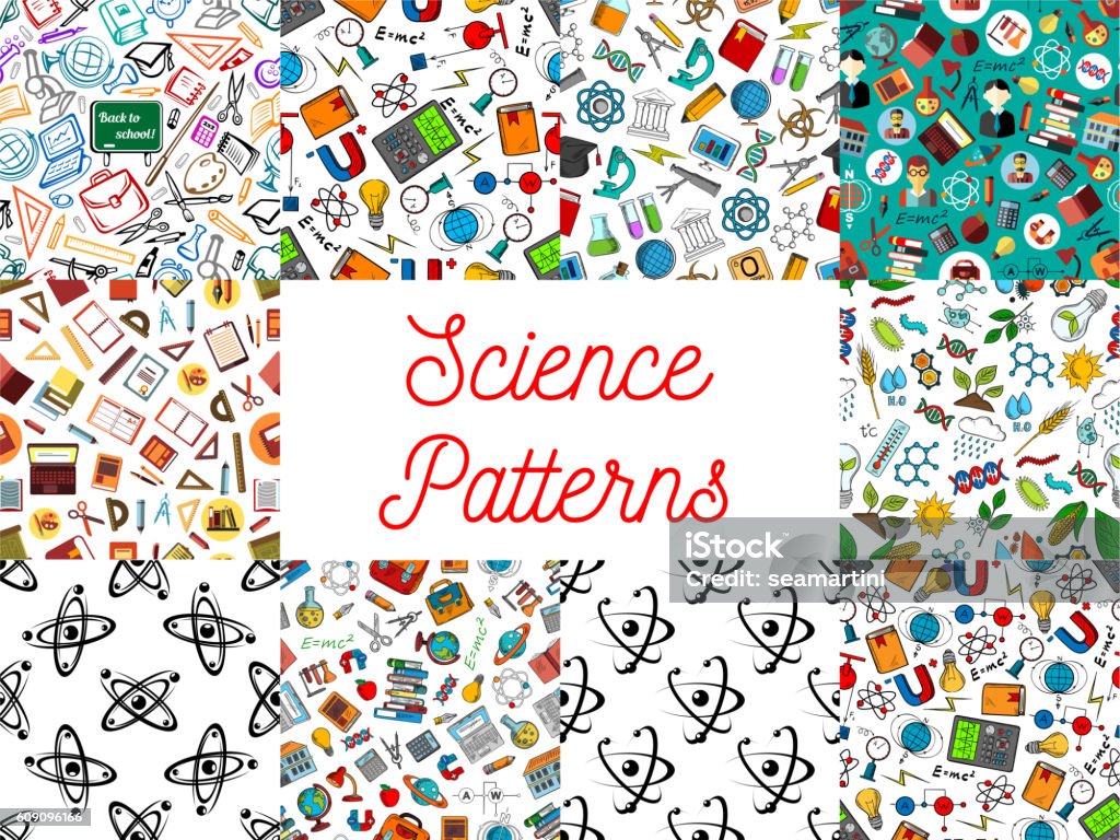 Ilustración de Fondos De Pantalla De Patrones Sin Fisuras De Ciencia Y Conocimiento y más Vectores Libres de Derechos de Elemento de diseño - iStock Ilustración de Fondos De Pantalla De Patrones Sin Fisuras De Ciencia Y Conocimiento y más Vectores Libres de Derechos de Elemento de diseño - iStock