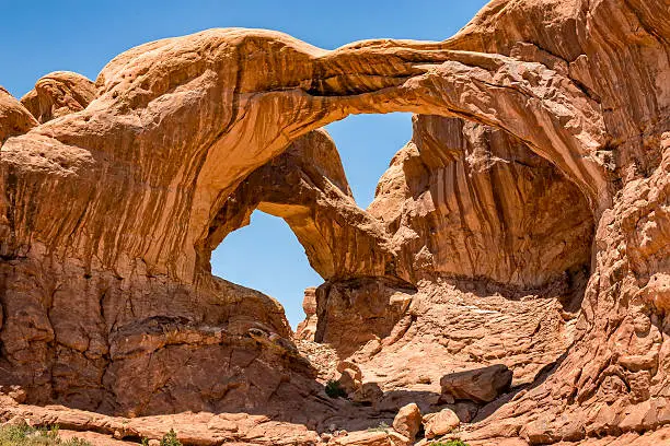 An image of the Double Arch, in Arches National Park, Utah, USA.