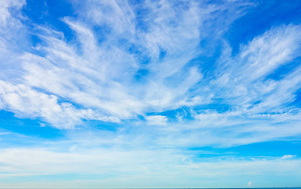istock Blue daylight sky with fluffy white cloud as nature background 609097244